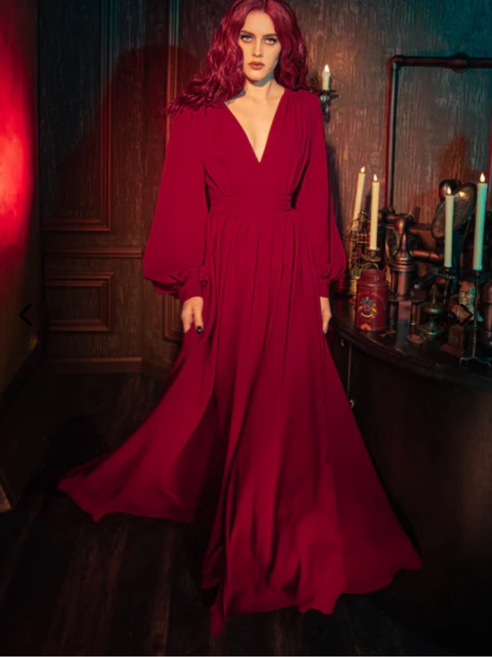 La Femme En Noir Belladonna Maxi Dress — Crimson Red